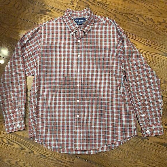 RALPH LAUREN Men’s Brick Red Plaid Button Up Shirt BRAND NEW Sz XL - Picture 7 of 10